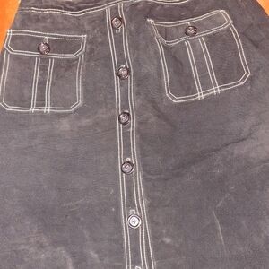 Leather Button Down Long Skirt Size 14